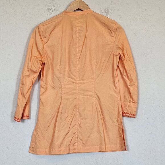Sigrid Olsen Orange Embroidered Button Front Top Blouse Petite - Picture 2 of 9
